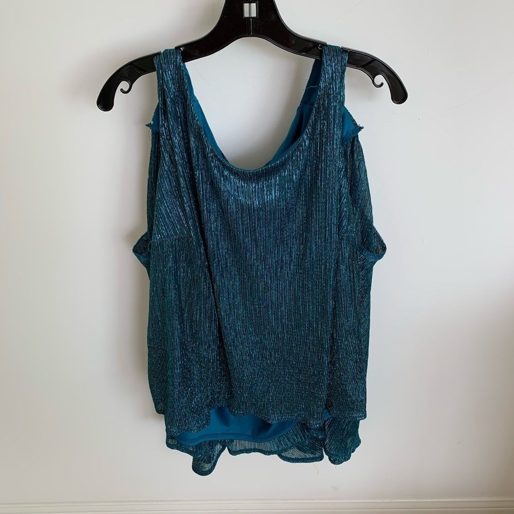 Catherines Blue green sleeveless tank top Sz 3X